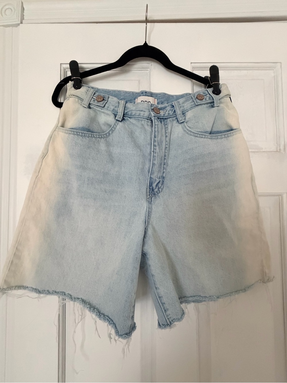 BDG Light Blue Two-Tone Denim Cutoff Shorts